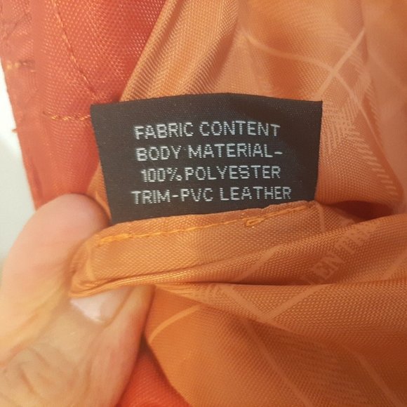 Orange Quilted Ellen Tracy Tote Bag Satchel Carry On Travel Case Weekender - Picture 10 of 12